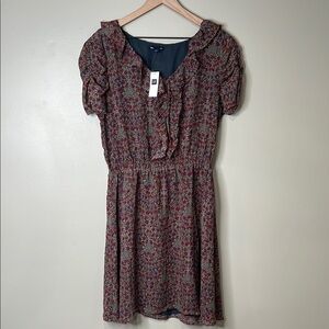 NWT Gap Floral Ruffle Dress Womens Large